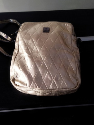 KEM crossbody bag metallic gold quilted