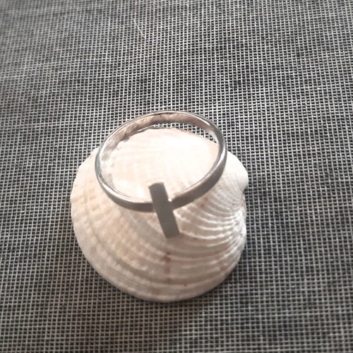925 Silver Ring with Small Cross Handmade New