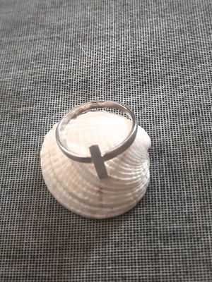 925 Silver Ring with Small Cross Handmade New