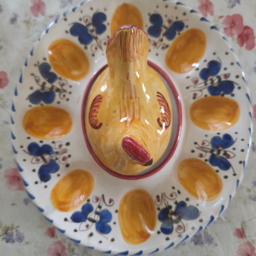Easter porcelain egg holder plate like new, hand-painted