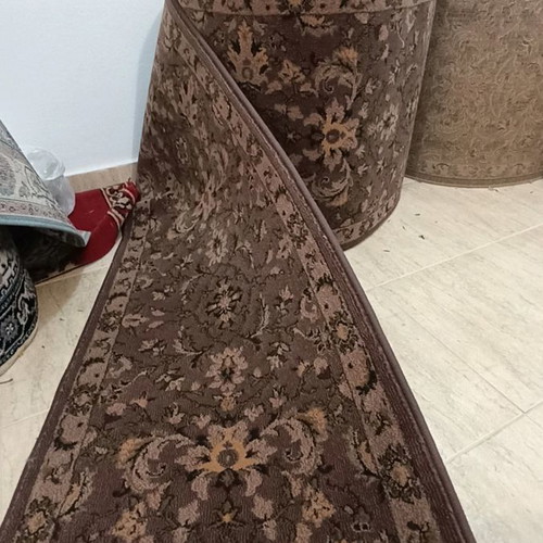 Runner 0.65m dark brown, 80% acrylic 20% wool new