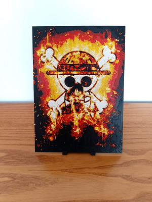 Luffy embossed poster with stand new (24x18cm) from the anime One Piece