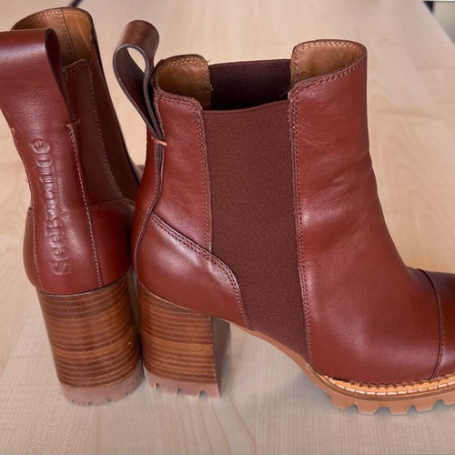 See By Chloe brown ankle boots size 38.5 like new