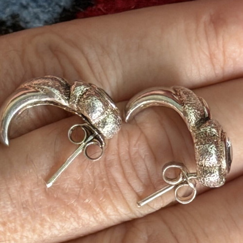Silver earrings with topaz, handmade, like new