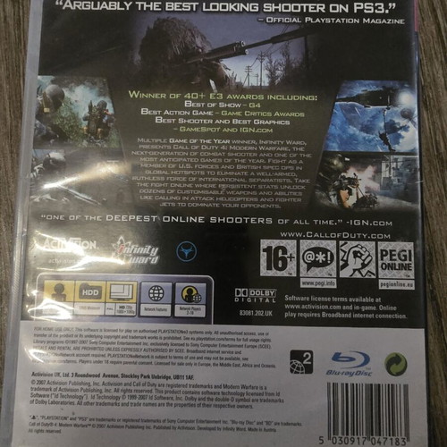 Call of Duty 4 Modern Warfare Trilogy PS3 game, like new