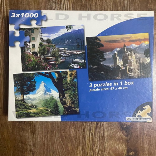 Puzzle with 3 images, 1000 pieces each, new