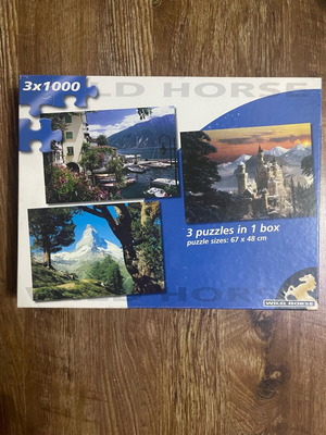 Puzzle with 3 images, 1000 pieces each, new