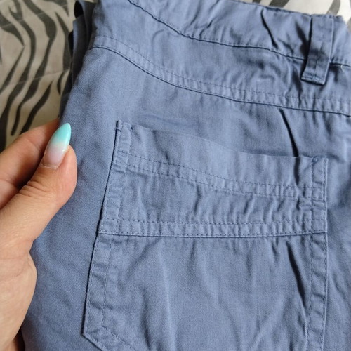 Blue fabric pants for 6-year-old boy, adjustable waist