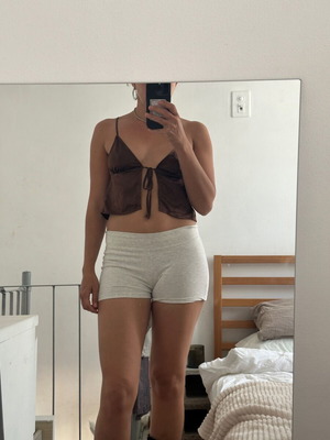 Silk chocolate top H&M used, size S
