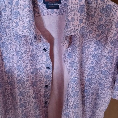 Broker's slimfit shirt Large like new, multicolor with paisley design