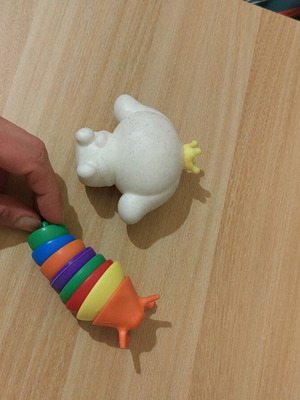 Various stress toys used
