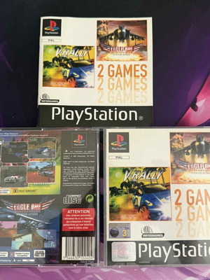 Playstation 1 2 games V-Rally & Eagle One Harrier Attack like new