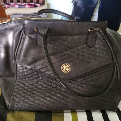 Women's handbag used gray with additional strap