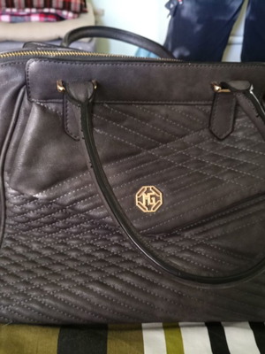 Women's handbag used gray with additional strap
