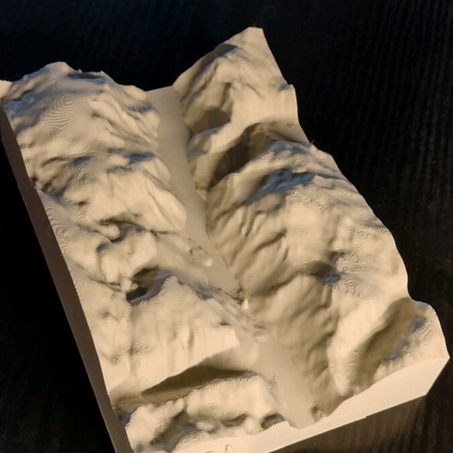3D Printed Topographic Map made to order, PLA plastic