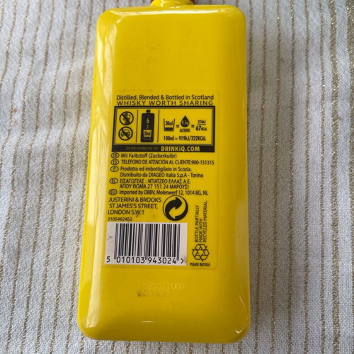 J&B whiskey plastic flask used, collectible