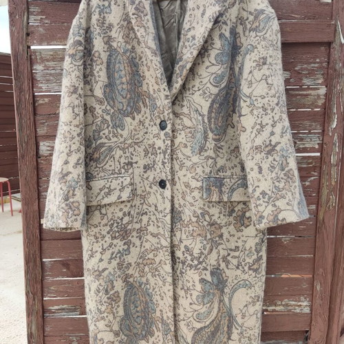 Zara limited edition wool coat 91% floral boho chic M/L like new