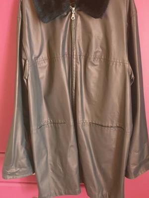 Μπρονζέ πανωφόρι μέγεθος L με αφαιρούμενη γούνα μεταχειρισμένο