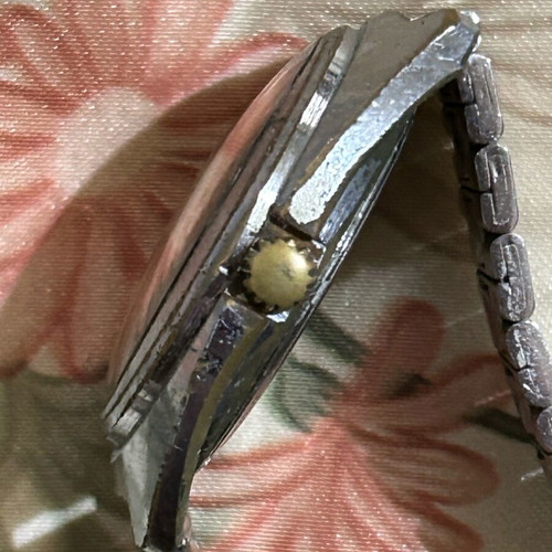 Chaika mechanical wind-up Soviet watch used, silver