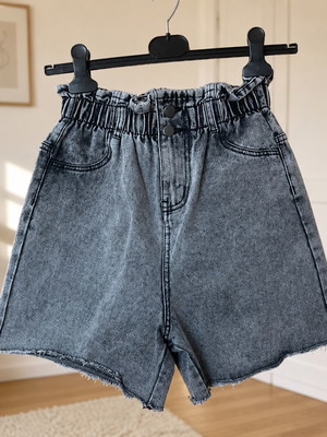 Texans denim σορτς high waist γκρι σαν καινούργιο, μέγεθος S