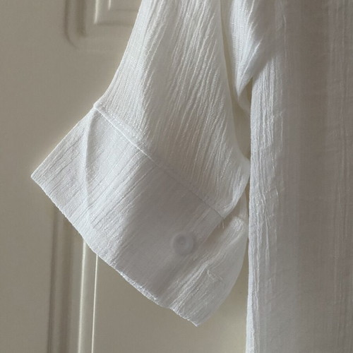 White Long Shirt Tunic Plissé used, size XS