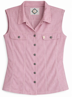 Women's striped sleeveless shirt like new, red and white