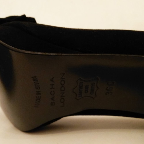 SACHA LONDON shoes size 36 black leather suede peep toe new