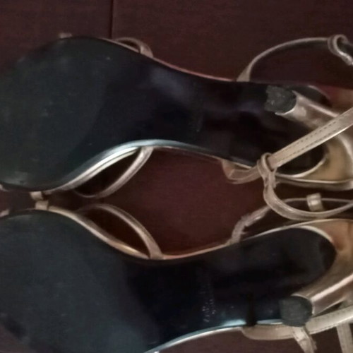 Zara evening sandals like new, gold, size 36, slim heel 9cm