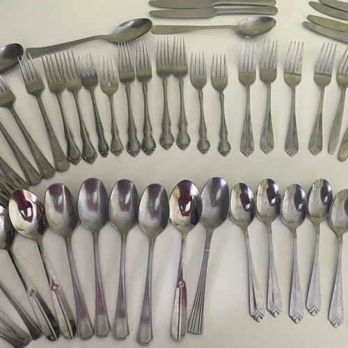 Cutlery used, pack of 75 pieces, vintage and everyday designs