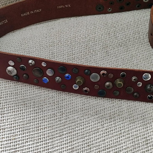 Just Cavalli leather brown belt like new with antique gold buckle and crystals
