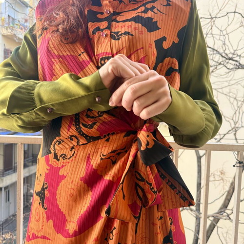Nidodileda dress new, green and orange