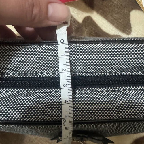 Dior fabric toiletry bag used, black and grey