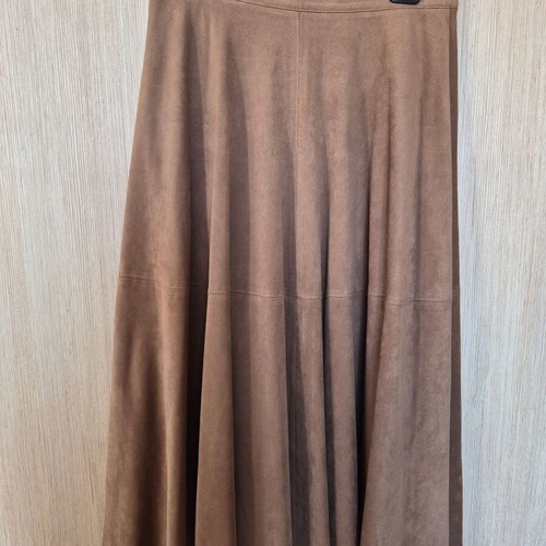 Skirt used light brown made of soft suede fabric XS