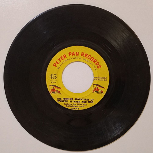 Peter Pan 45 rpm record used, The Further Adventures of Wynken Blynken and Nod