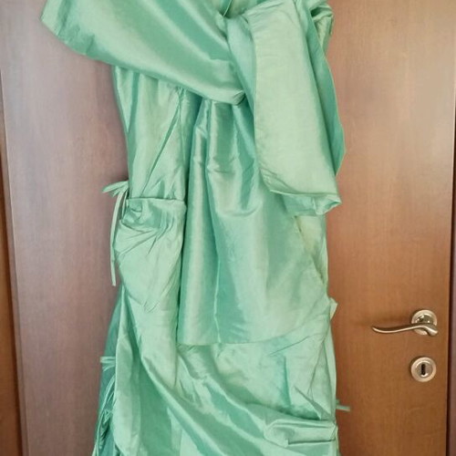 Charly long green dress like new with scarf, size L