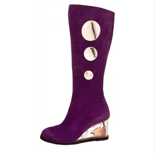 Arche Limited Edition purple suede boots size 36 new with mirror heel