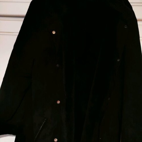 Castor coat like new, thick, very warm, black, size L