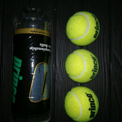 Prince tennis balls used, set of 3, retro 1995