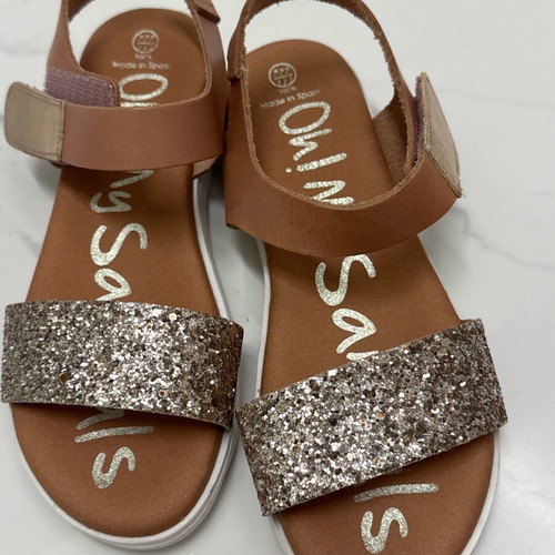 Oh My Sandals sandals size 35 like new, beige with sequins