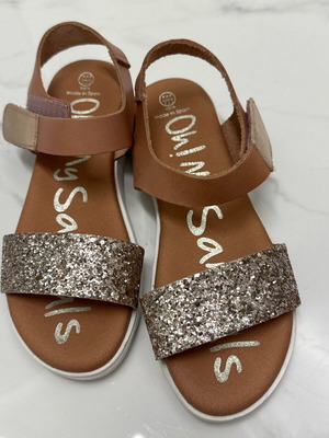 Oh My Sandals sandals size 35 like new, beige with sequins