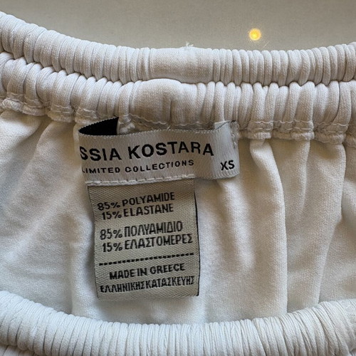 Vassia Kostara bikini white with black hearts set XS like new