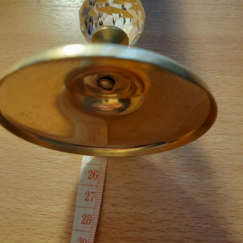 Vintage Lovjo of Sweden vase/candleholder 24K gold plated with crystal new