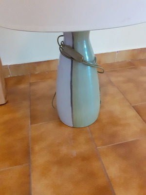Επιτραπέζια κεραμική λάμπα μεταχειρισμένη, χειροποίητη, μεγάλη