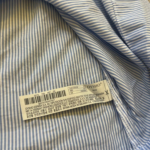 Oysho striped mini dress 100% cotton like new size S blue-white
