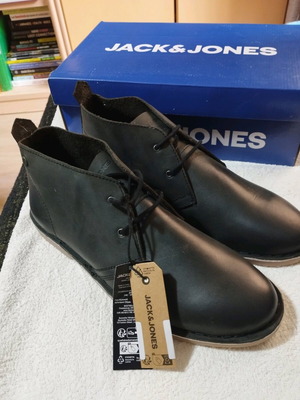 Jack & Jones boots size 45 new, leather, black