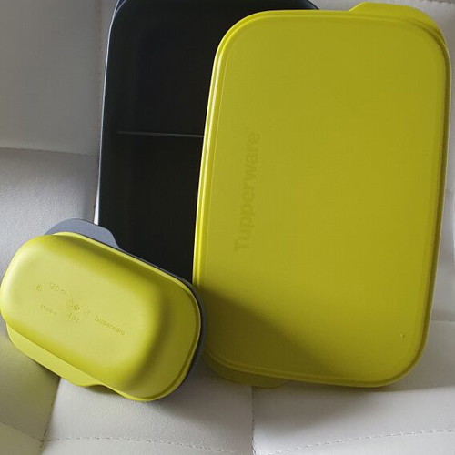 Tupperware Eco+ Slim food container 590 ml with 120 ml insert new