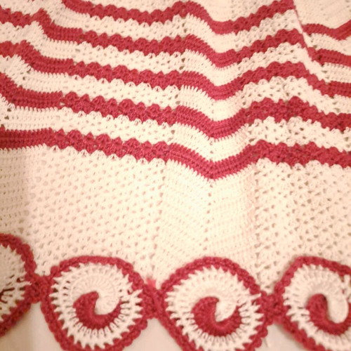 Crocheted embroidered apron new with beautiful design
