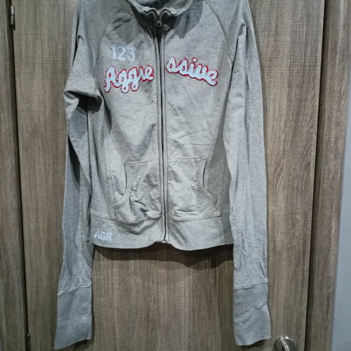 Gray zip-up cardigan