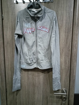 Gray zip-up cardigan
