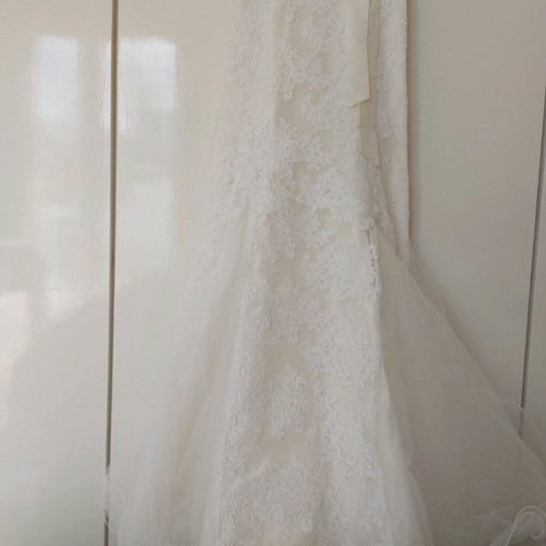 Wedding dress used, handmade with lace and tulle, size S
